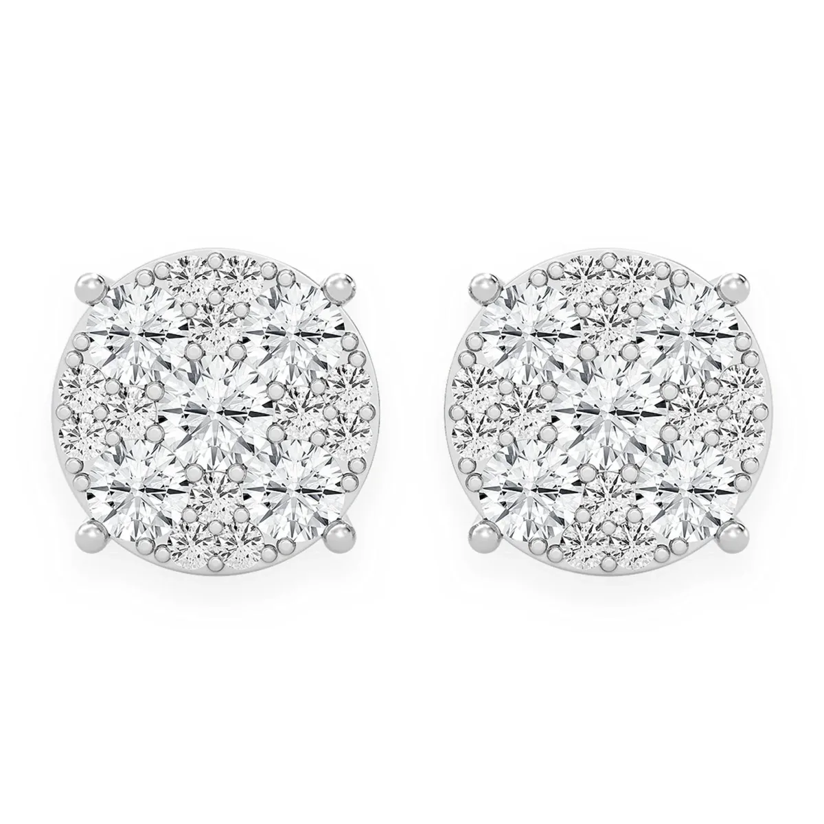 For Him Mosaic Diamond Studs in 3.00ctw / White Gold / Natural Diamond – Earring