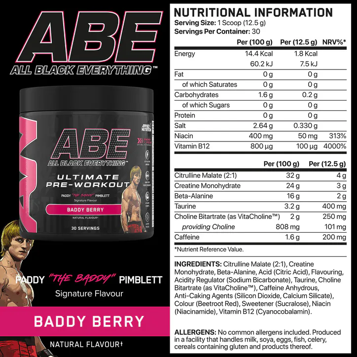 Applied Nutrition ABE Ultimate Pre-Workout Baddy Berry 375g detail 3