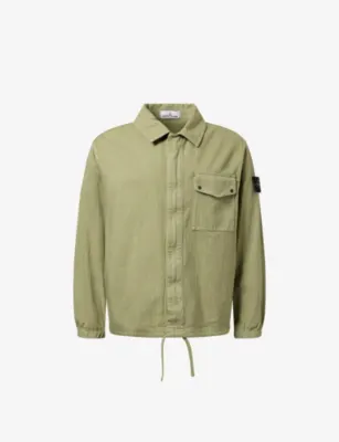 STONE ISLAND Compass-Badge Herringbone Cotton Overshirt