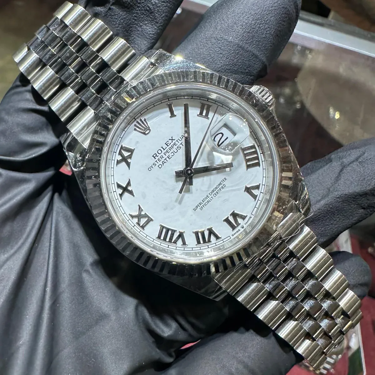 ANKUR - For Him WATCHES Rolex Datejust 41mm | Oystersteel | White Roman Dial – Watch