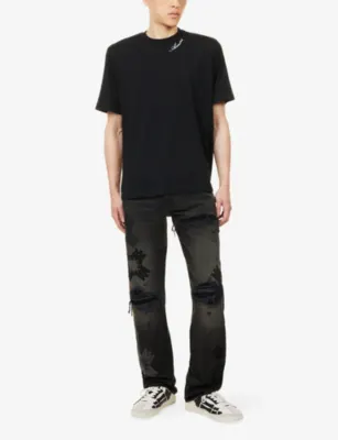 AMIRI Script Embroidered Logo Cotton Modal T-Shirt detail 2
