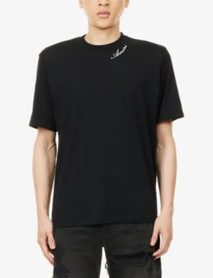 AMIRI Script Embroidered Logo Cotton Modal T-Shirt detail 3