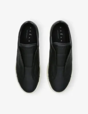 HOGAN H668 Slip-On Leather Trainers - EUR 44 / 10 UK MEN in Navy, additional product view 2