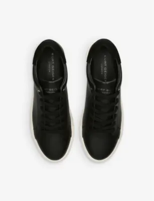 KURT GEIGER LONDON Laney2 foil-logo leather low-top trainers - EUR 40 / 6 UK MEN in BLACK, additional product view 2
