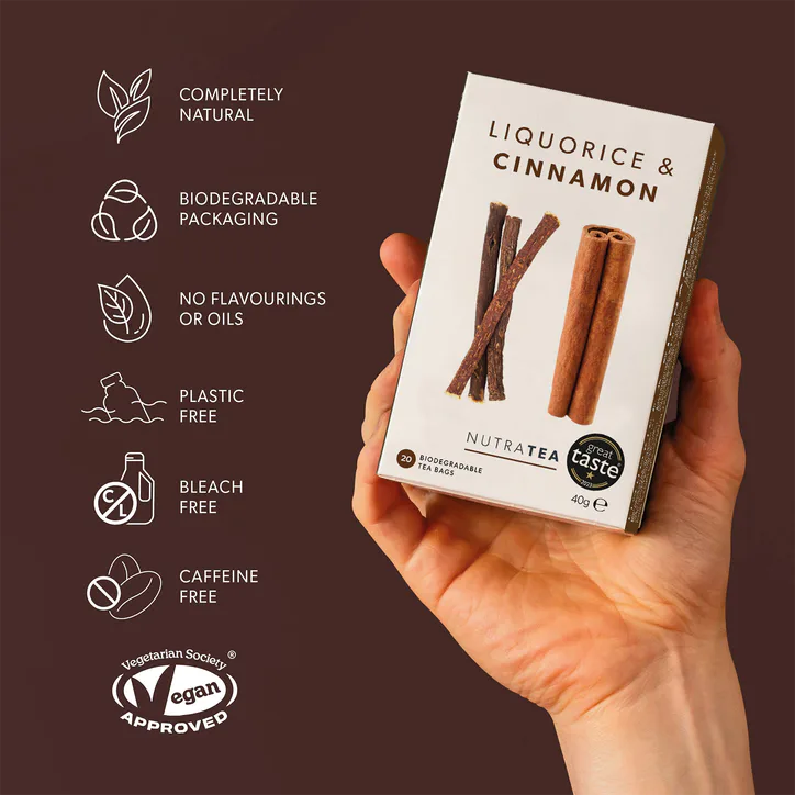 NutraTea Liquorice & Cinnamon Herbal Tea - 20 Tea Bags, additional product view 3