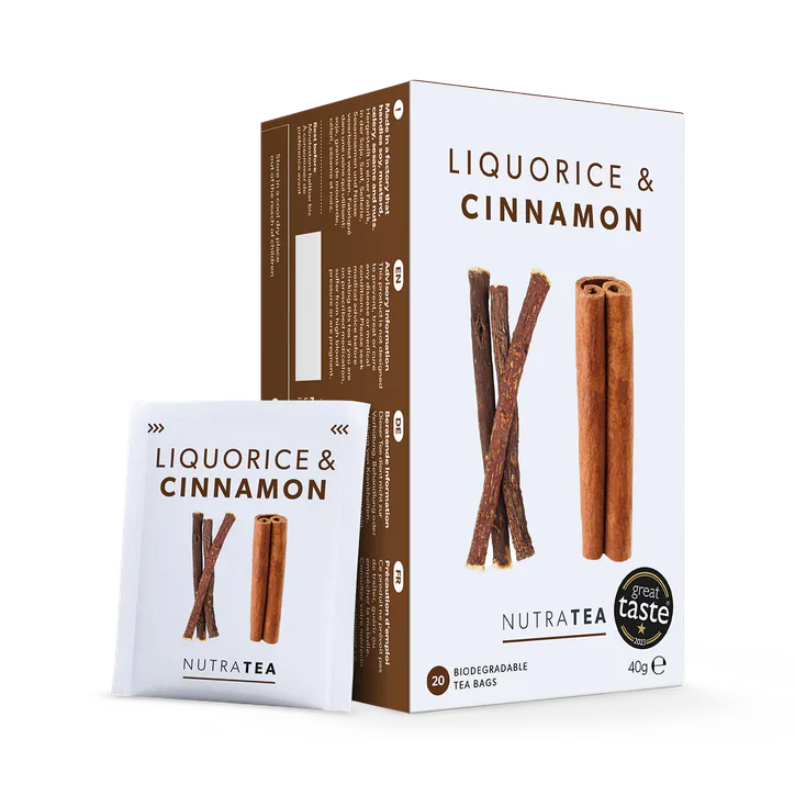 NutraTea Liquorice & Cinnamon Herbal Tea - 20 Tea Bags – Food & Drink > Teas, Coffee & Hot Beverages > Herbal Tea