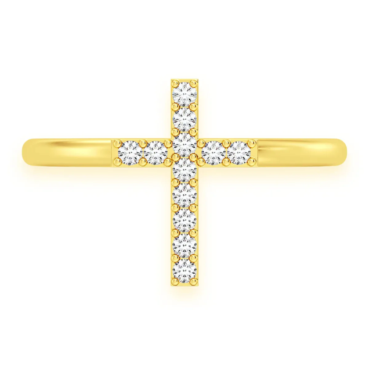 For Him Cross Diamond Ring in Rose Gold / Lab Grown Diamond – Ring