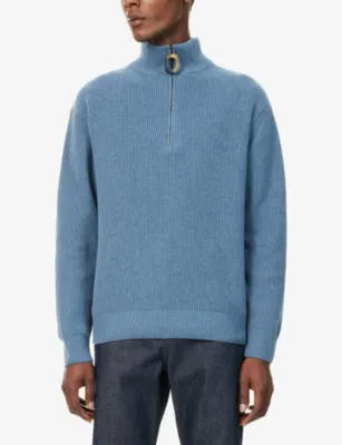 JW ANDERSON Half-Zip Wool-Blend Knitted jumper detail 3