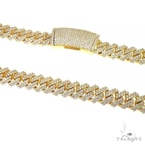 AHMED - MOON JEWELRY 2 Row Prong Set Diamond Cuban Chain 66948 in Rose – Chain