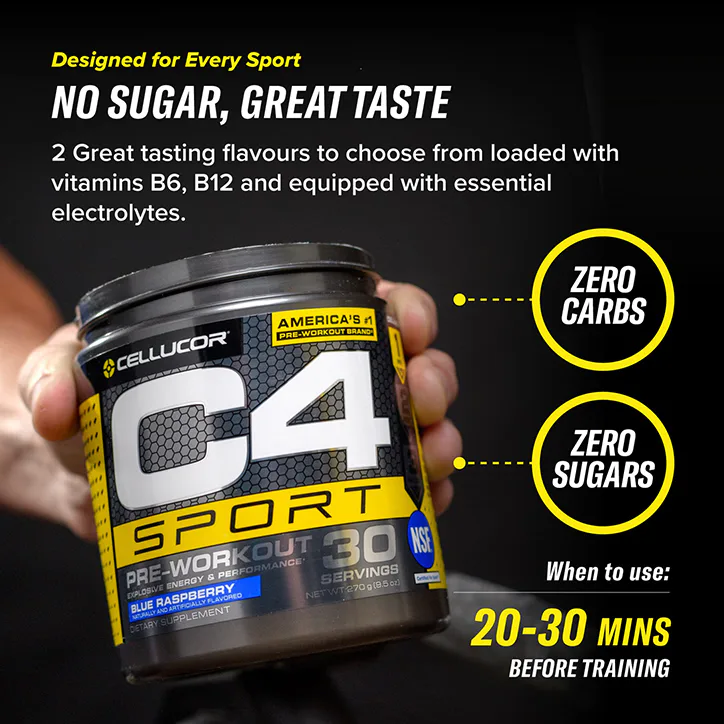 Cellucor C4 Sport Pre-Workout Icy Blue Raspberry 270g detail 2