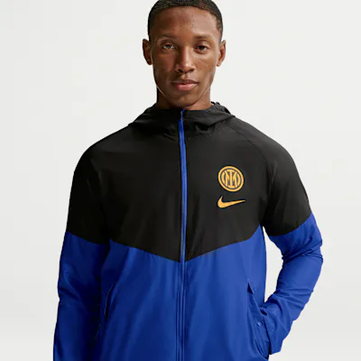 Nike Inter Milan City Side Men's Nike Sportswear Football Jacket - Black/Lyon Blue/University Gold