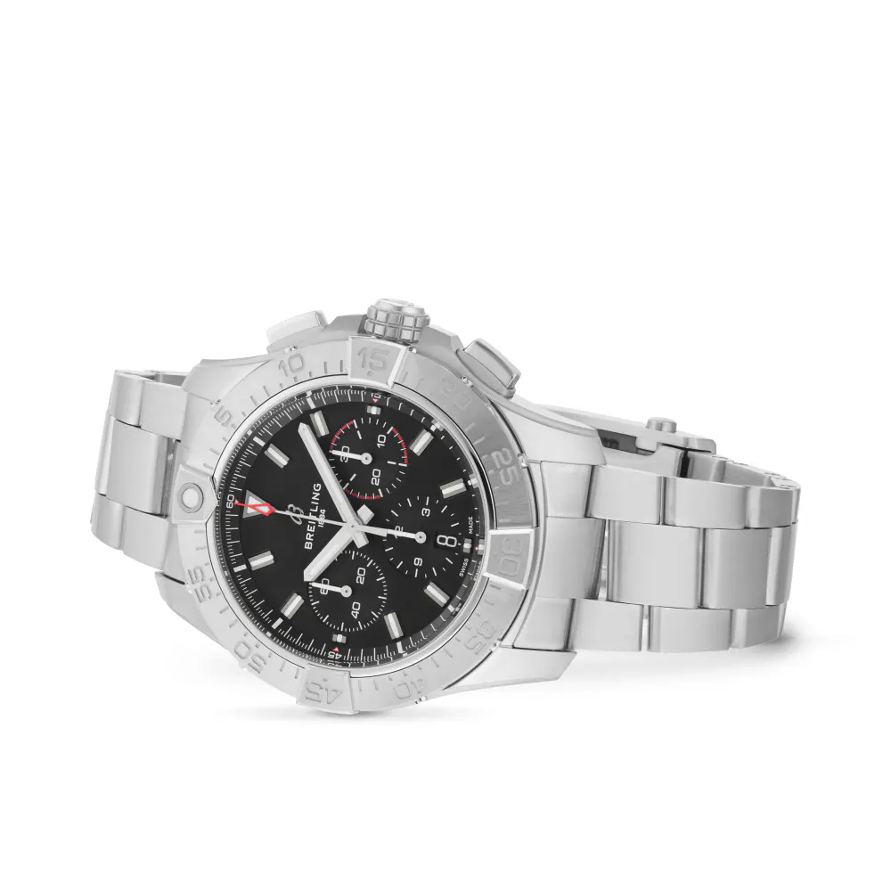 Breitling Avenger Chronograph B01 44mm Mens Watch Black Stainless Steel detail 3