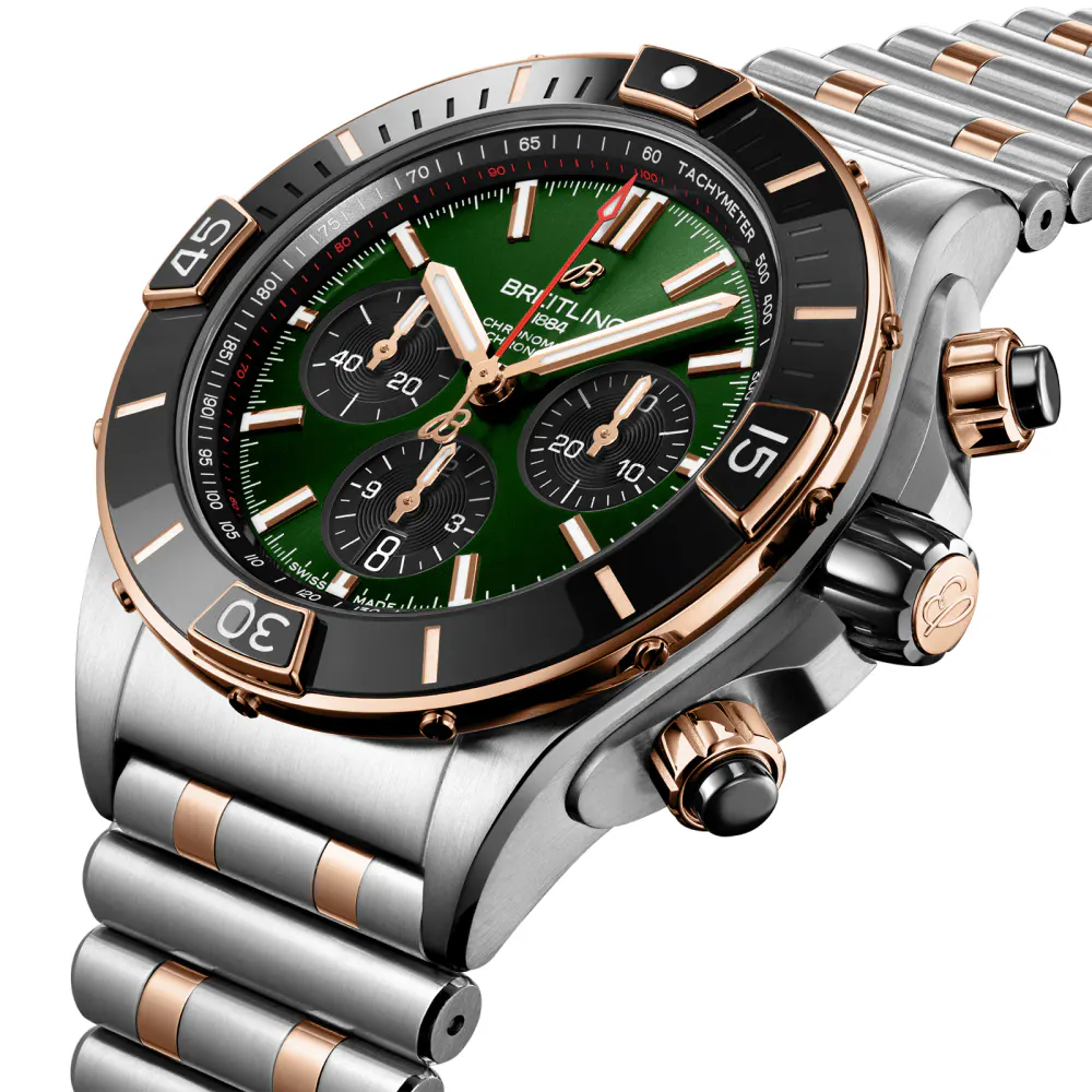 Breitling Super Chronomat B01 44 Stainless Steel & 18k Red Gold Watch detail 2