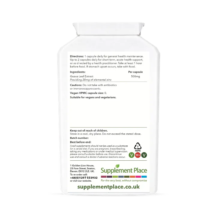 Supplement Place Wholefood Zinc from Guava 20mg | 120 Capsules detail 2
