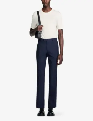 SANDRO Straight Regular-Fit Wool Suit Trousers detail 2