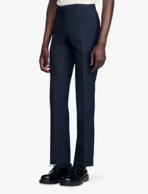SANDRO Straight Regular-Fit Wool Suit Trousers detail 3