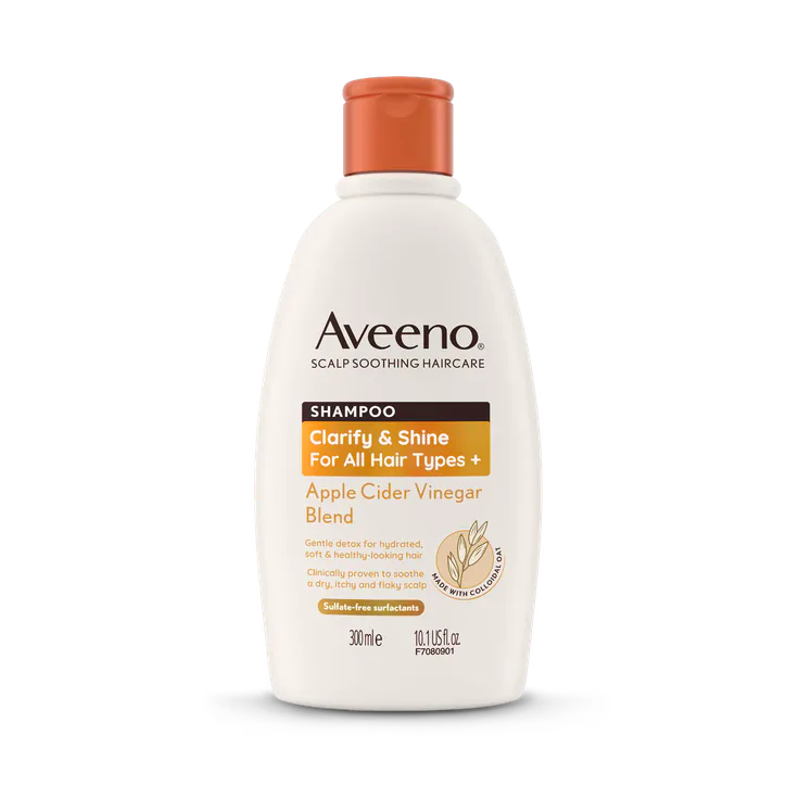 Aveeno Haircare Clarify And Shine+ Apple Cider Vinegar Shampoo 300ml
