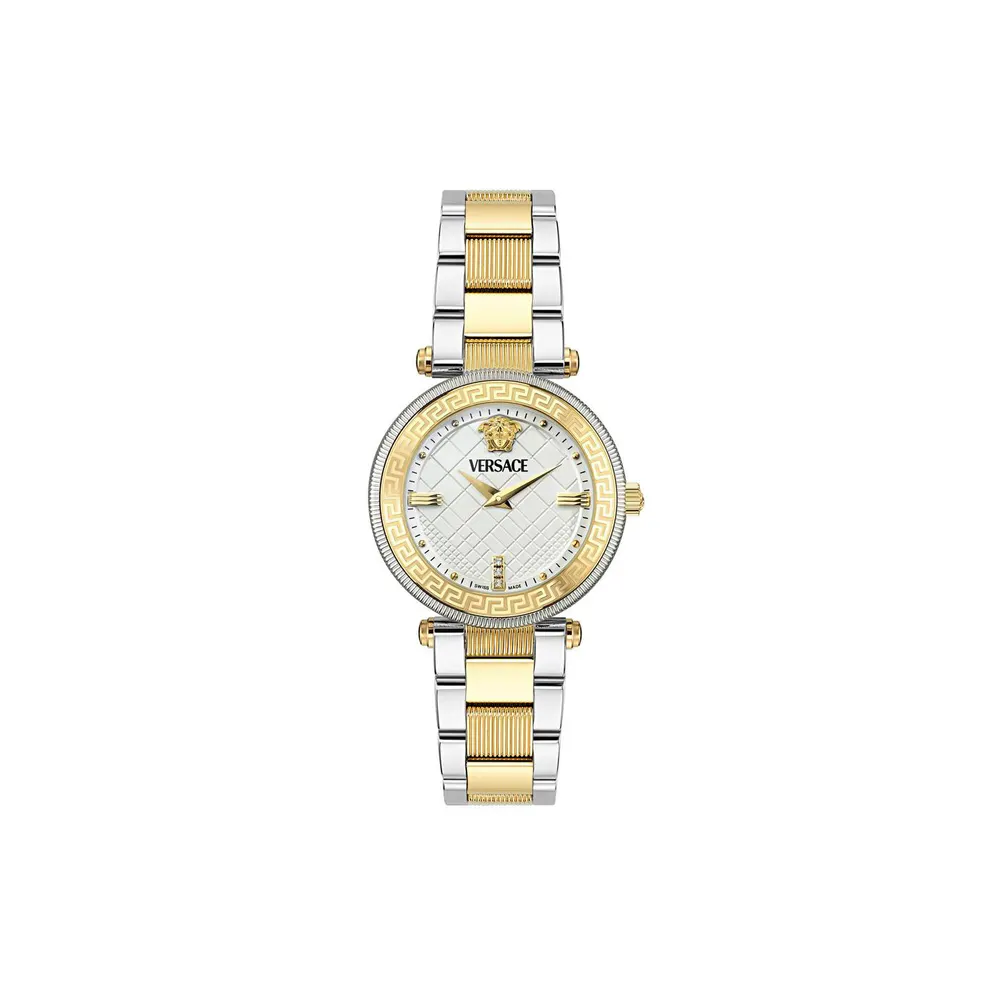 Versace Reve Quartz Analogue Watch in White/Two tone – Accessories