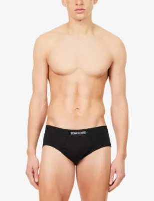 TOM FORD Mid-Rise Branded Pack Of Two Stretch-Cotton Briefs detail 2
