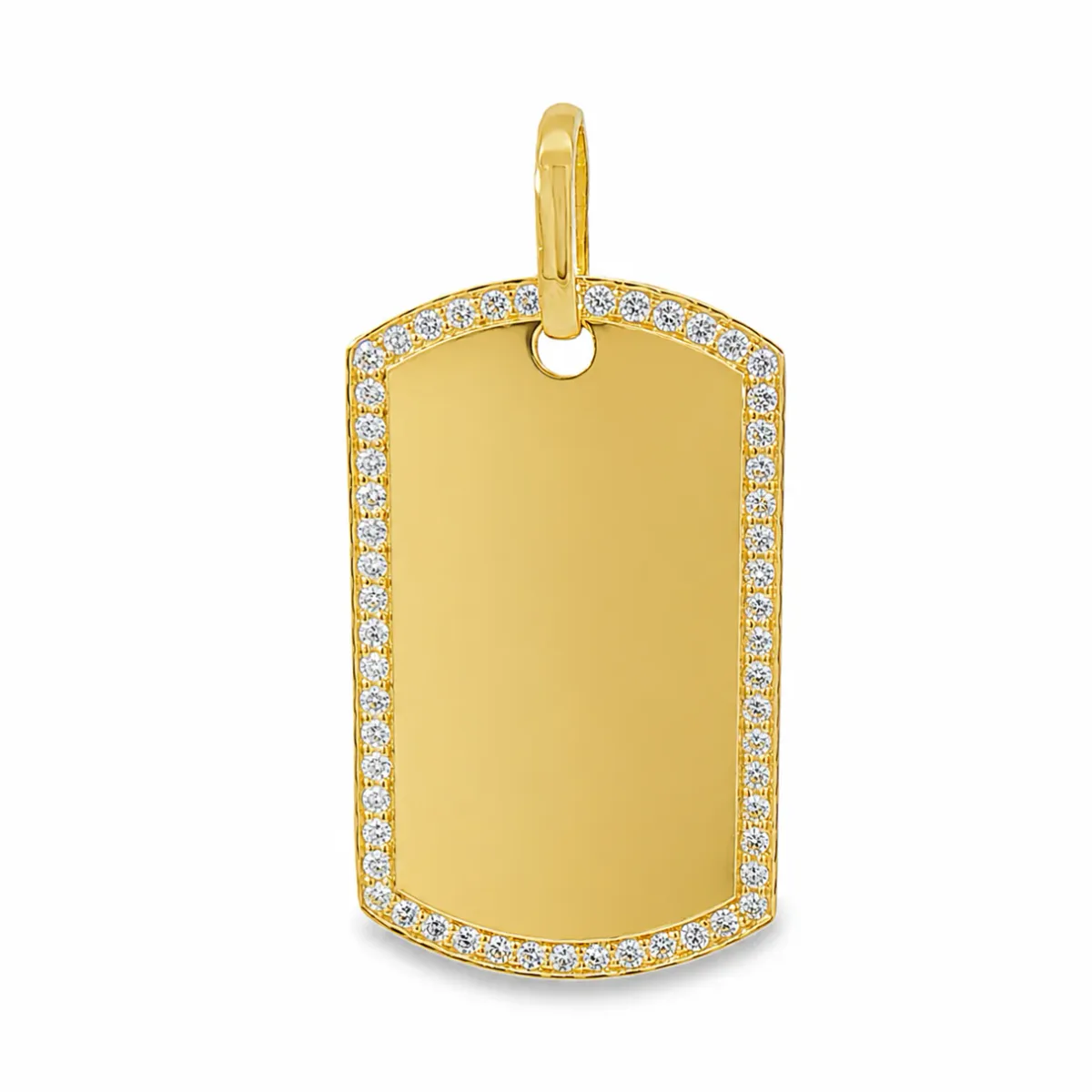 RINA - For Him FACTORY Prong Diamond Dog Tag 42503 in Yellow Gold – Pendant