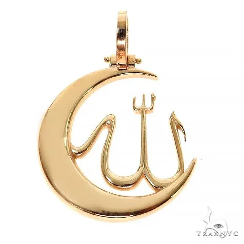 RINA - For Him FACTORY 14K Gold Allah Moon Pendant 67397 in Rose Gold – Pendant