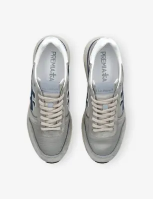 PREMIATA Mick Suede and Woven Trainers - 5 in GREY/M.CMB, additional product view 2