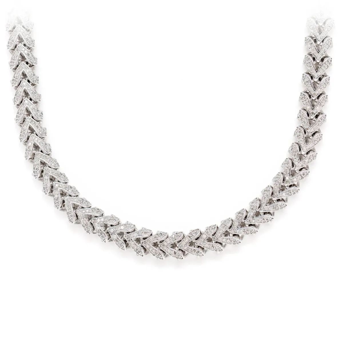 For Him Sterling Silver 8mm Upside Down Arrow Diamond Chain in 925 Sterling Silver / 22" / Natural Diamond – Necklace