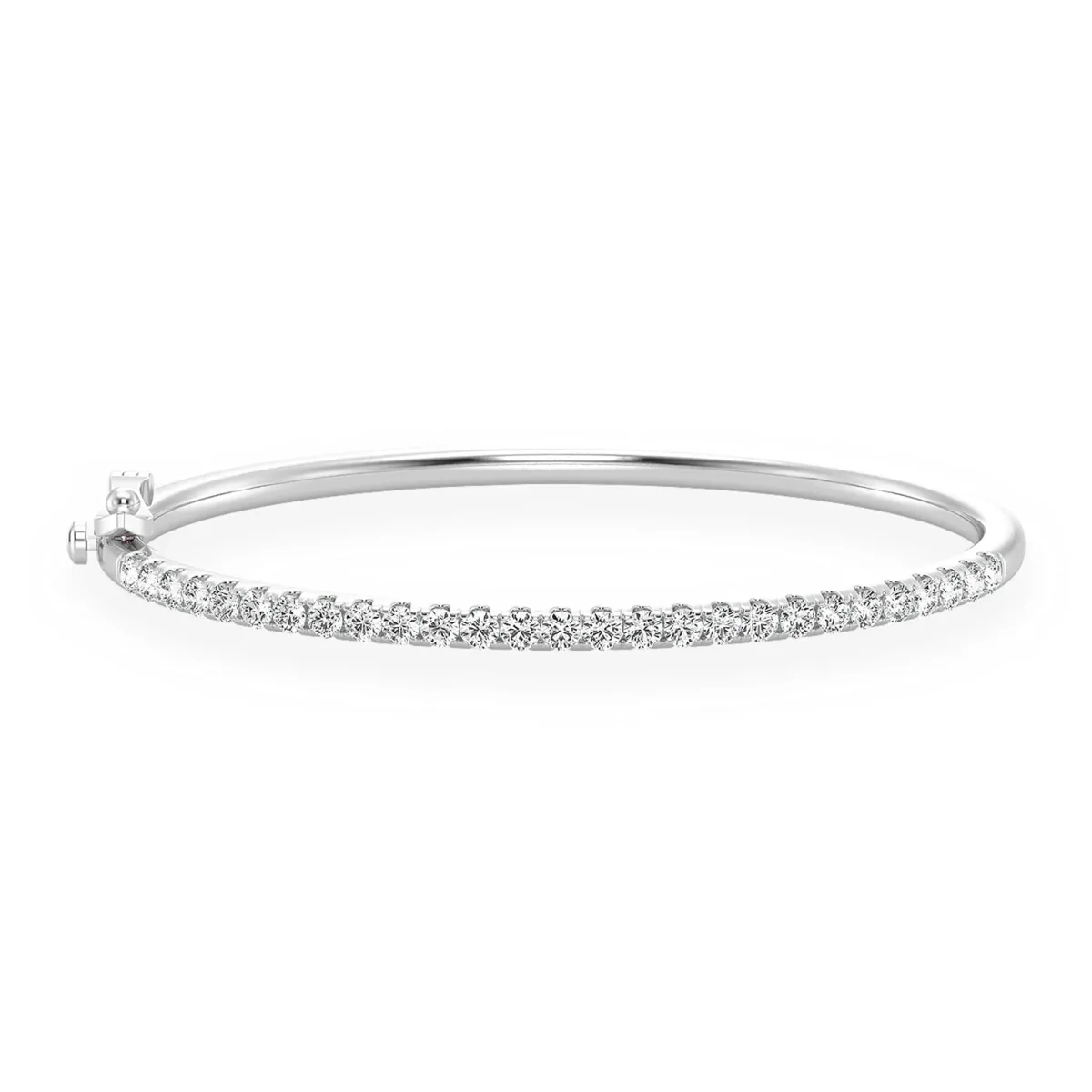 For Him Scallop Diamond Bangle in 5pt / 1.00ctw / White Gold / Medium – Bracelet