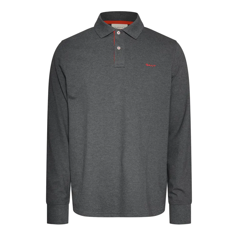 Gant Men's Contrast Pique Long Sleeve Polo Shirt