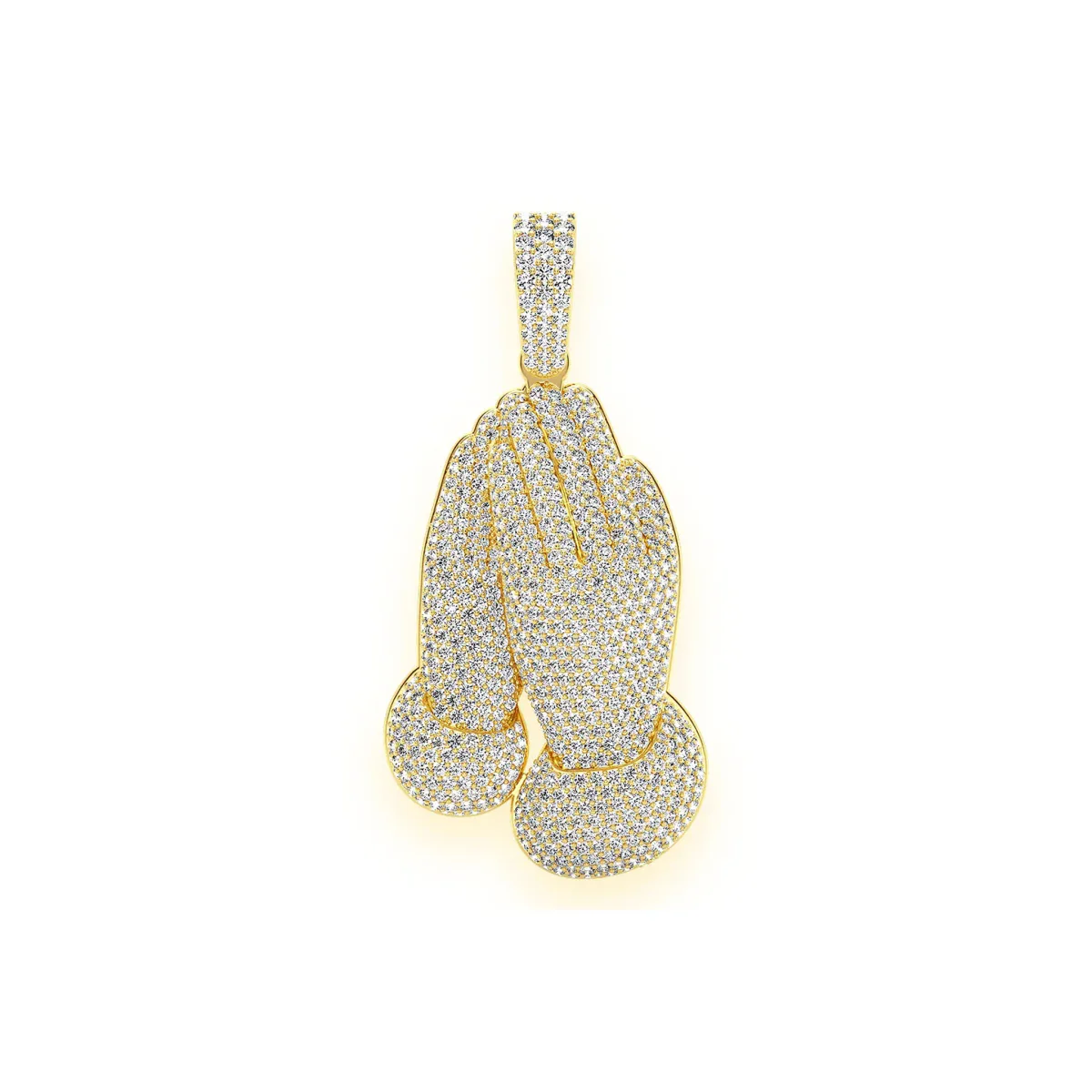 For Him Prayer Hands Pendant in 8.80ctw / Rose Gold / Natural Diamond – Pendant