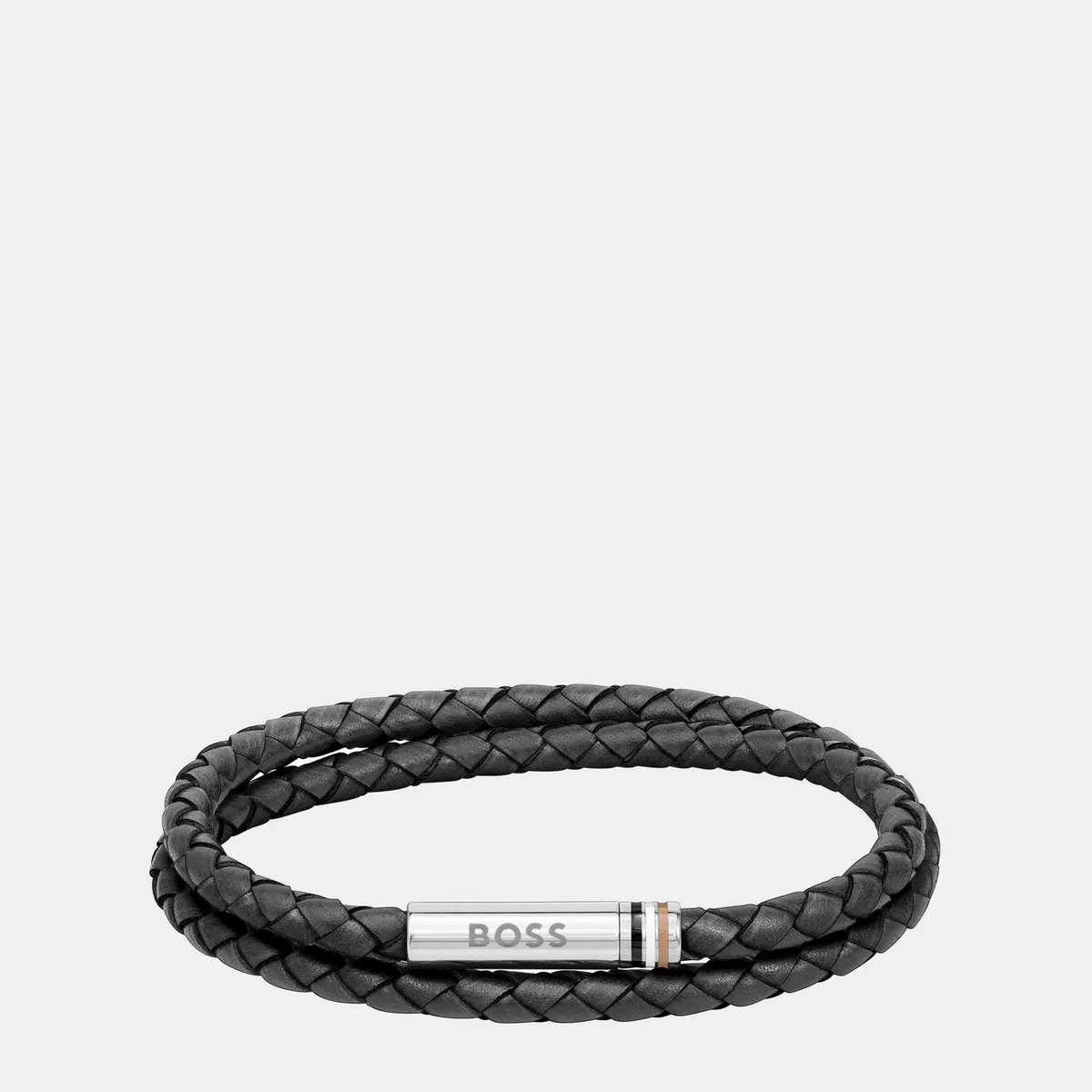 Boss Men's Ares Double Wrap Leather Bracelet