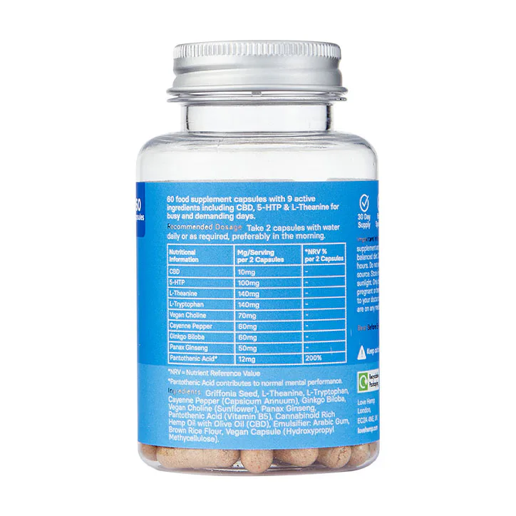 Love Hemp Clear Mind 300mg CBD Cold Press 60 Capsules, additional product view 2