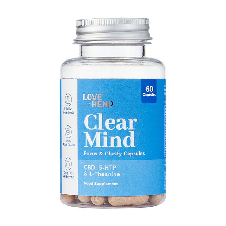 Love Hemp Clear Mind 300mg CBD Cold Press 60 Capsules – Vitamins & Supplements > Condition > Brain & Memory Support