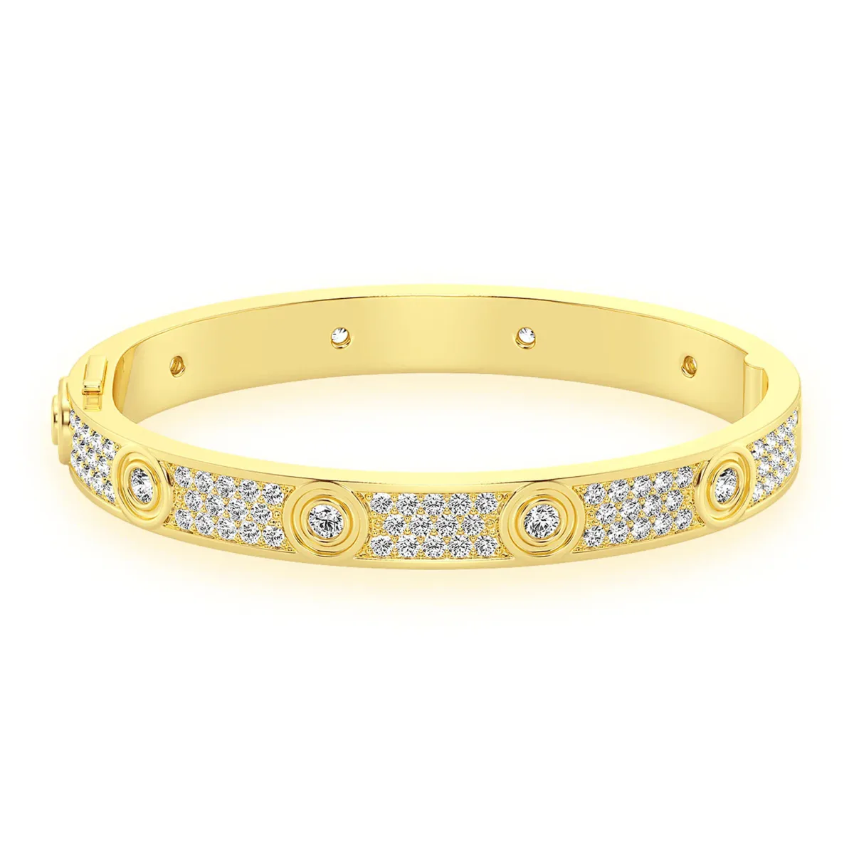 For Him Eternity Diamond Bangle in Yellow Gold / Medium / Natural Diamond – Bracelet