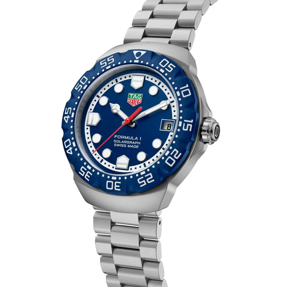 TAG Heuer Formula 1 Solargraph 38mm Mens Watch Blue detail 2
