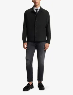 HUGO Oversized Button-Up Stretch-Woven Shirt detail 2
