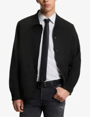 HUGO Oversized Button-Up Stretch-Woven Shirt detail 3