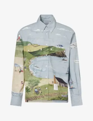 THOM BROWNE Utility Scenic-Print Cotton Shirt