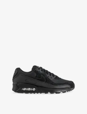 For Him Air Max 90 Woven Trainers - 6 in BLACK BLACK LIGHT SMOKE – Mens | Trainers | Lace up trainers