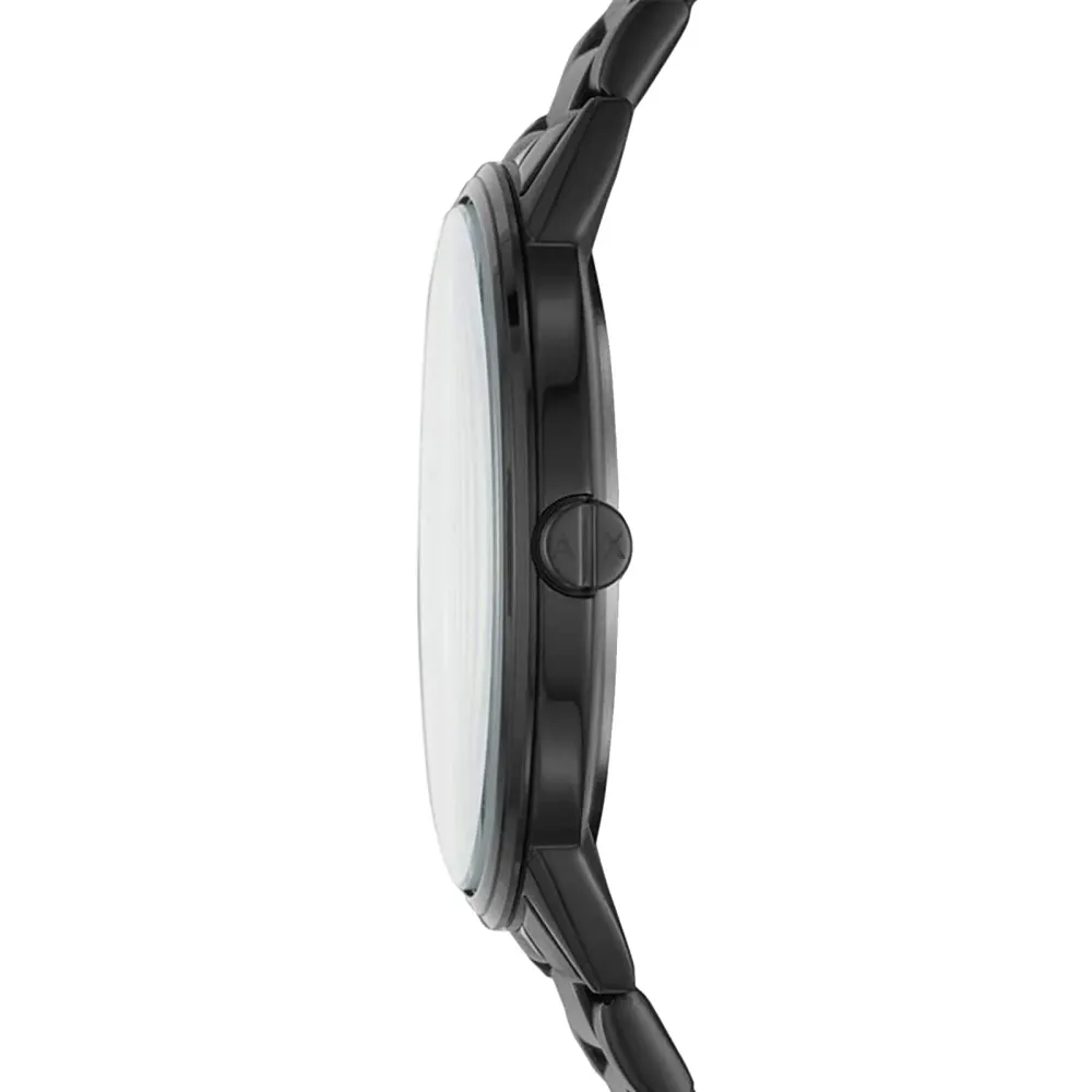 Armani Exchange Three-Hand Black Steel Mens Watch detail 2