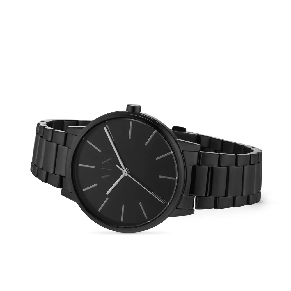 Armani Exchange Three-Hand Black Steel Mens Watch detail 3