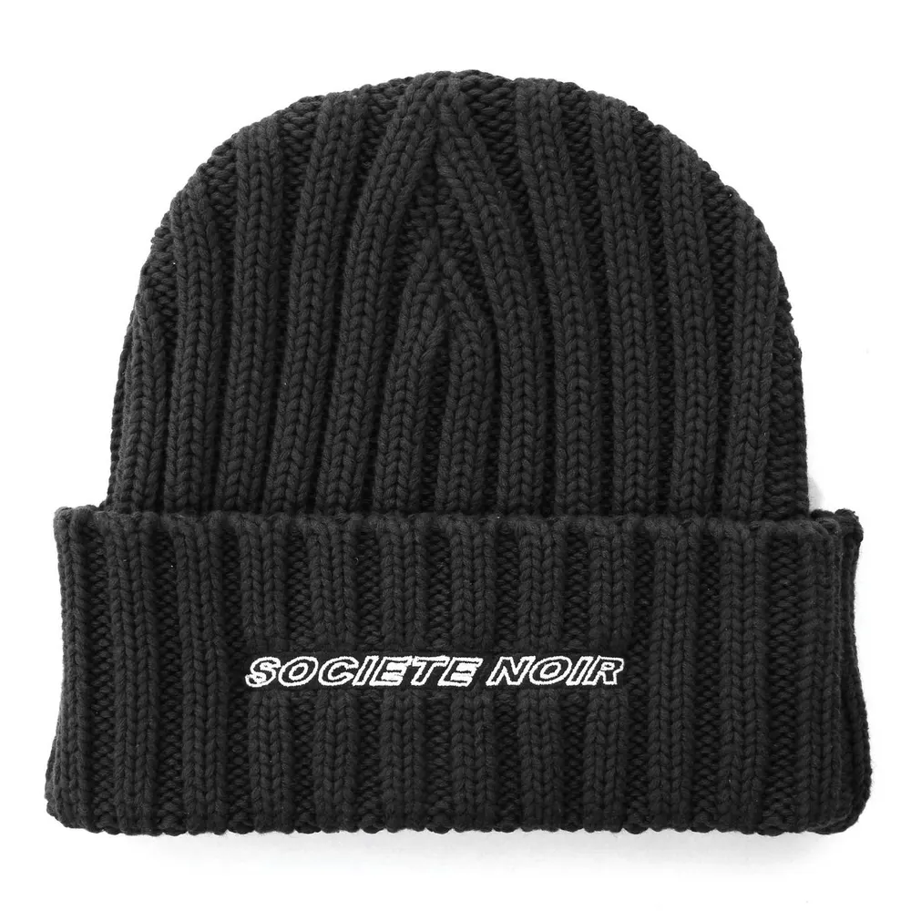 Societe Noir Men's Ribbed Knit Beanie