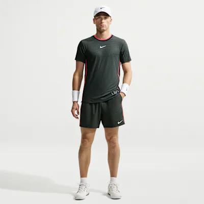 Nike NikeCourt Slam Men's Dri-FIT Tennis Shorts - Black Spruce/White
