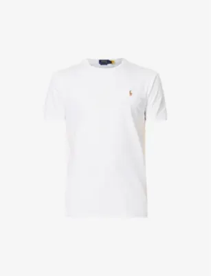 POLO RALPH LAUREN Short-sleeved logo-embroidered custom slim-fit cotton-jersey T-shirt - French Navy detail 2