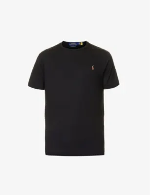 POLO RALPH LAUREN Short-sleeved logo-embroidered custom slim-fit cotton-jersey T-shirt - French Navy detail 3