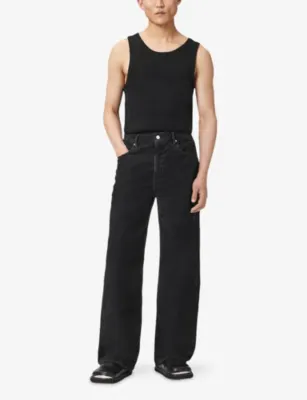 ALLSAINTS Lenny Regular-Fit Wide-Leg Jeans in Navy blue, additional product view 2