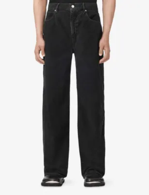 ALLSAINTS Lenny Regular-Fit Wide-Leg Jeans in Navy blue, additional product view 3