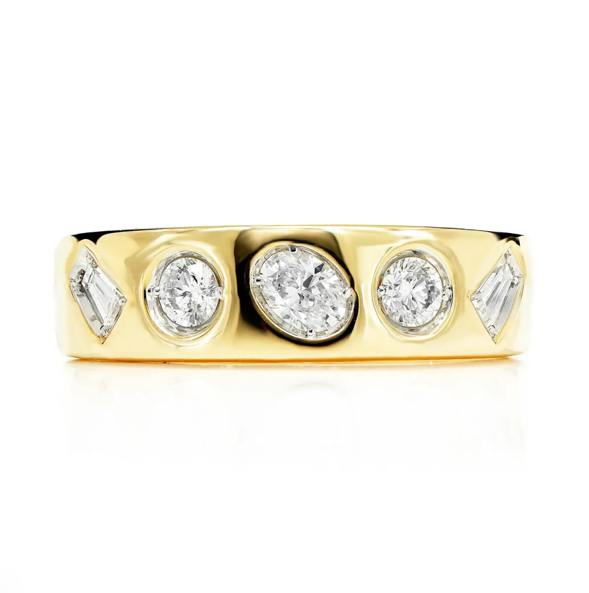 For Him Multi-Shape Flush Set Diamond Band