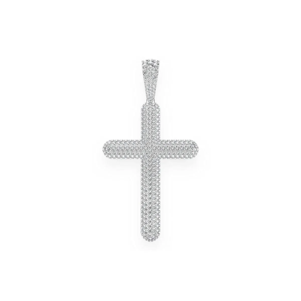 For Him Bubbly Diamond Cross Pendant in 8.50ctw / White Gold / Natural Diamond – Pendant