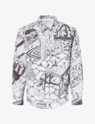 HERESY Library Patterned Cotton Shirt